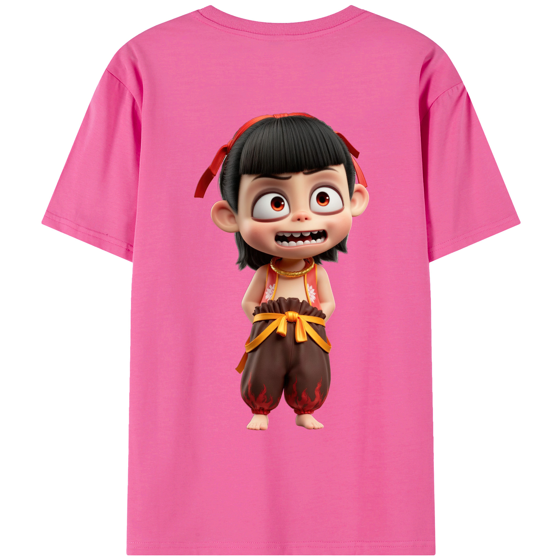 （画像用） Ne Zha 2 ナタ 魔童の大暴れ レディース半袖Tシャツ(バックプリント)